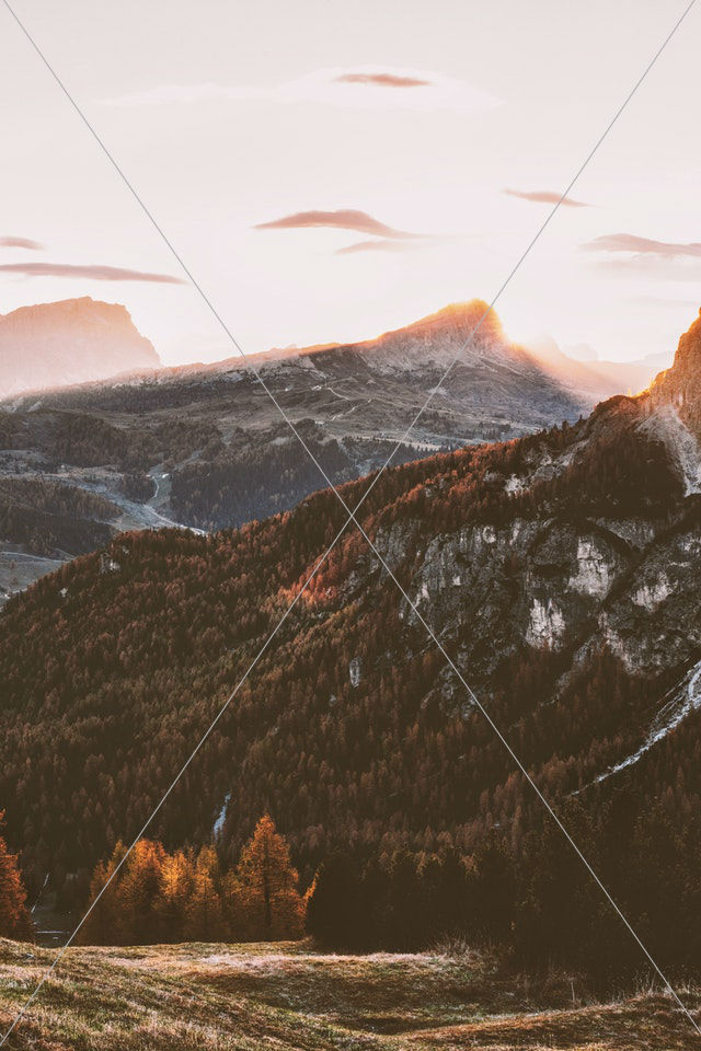 aerial photography of mountain