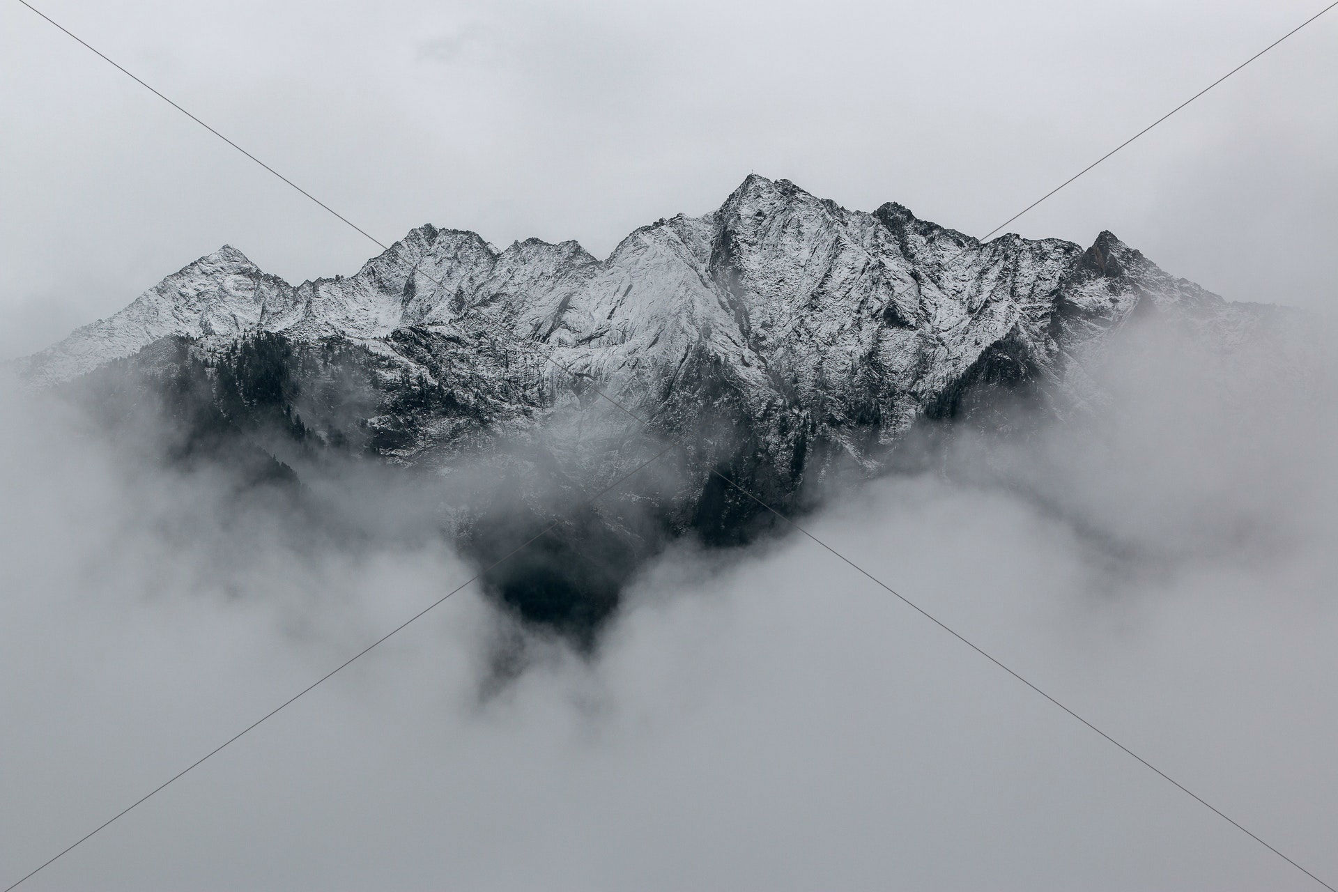 mountains covered in snow